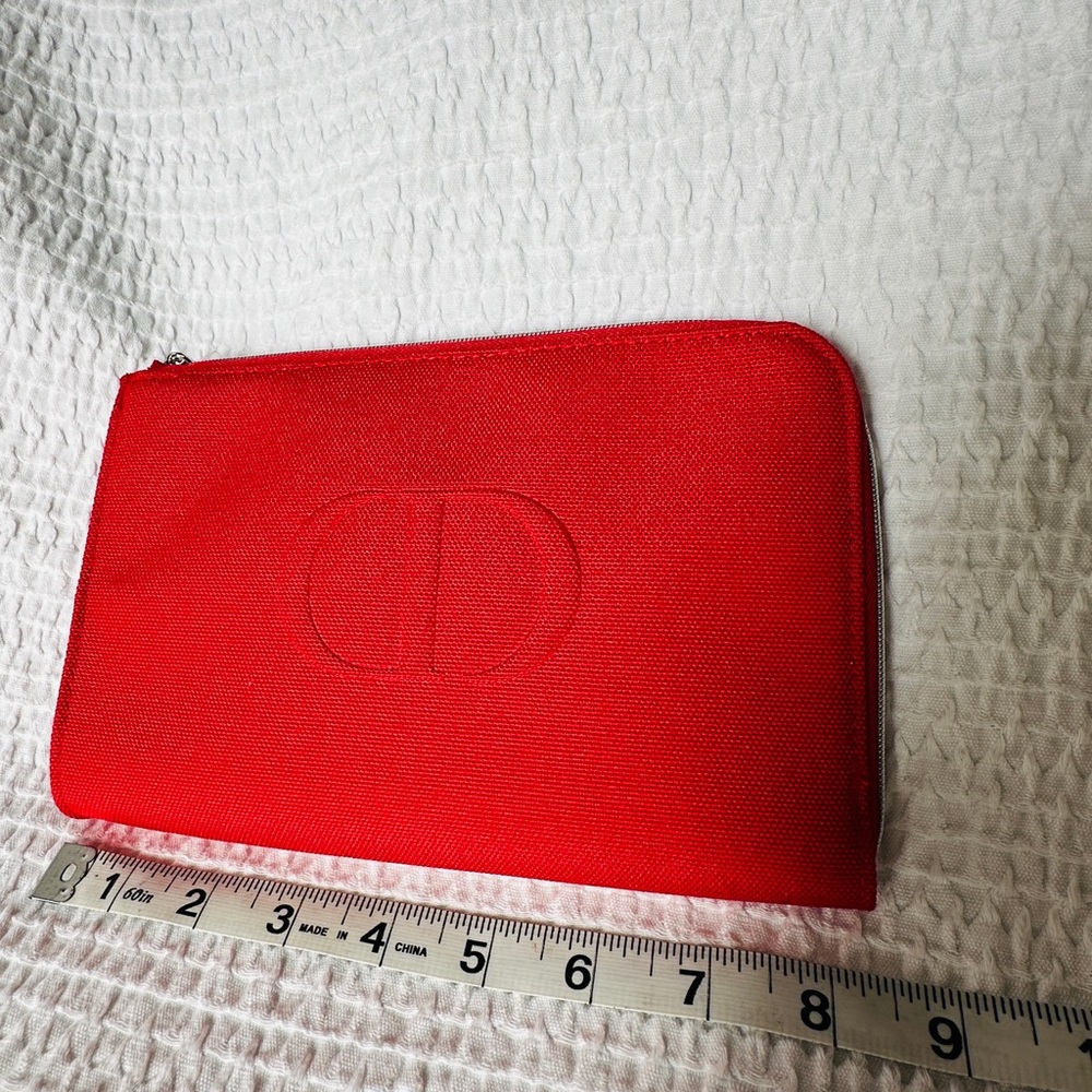 Dior Vibrant Red Textured Pouch